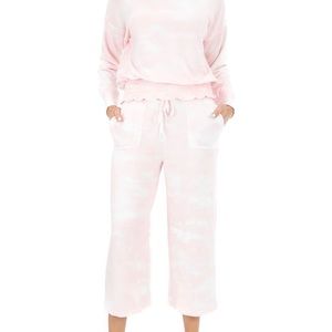 Tie Dye Pink & White soft terry set.  New with tags.  Size Large.